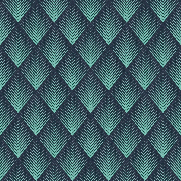 Fluo sans couture bleu op art rhombique chevron mélange motif vecteur — Image vectorielle