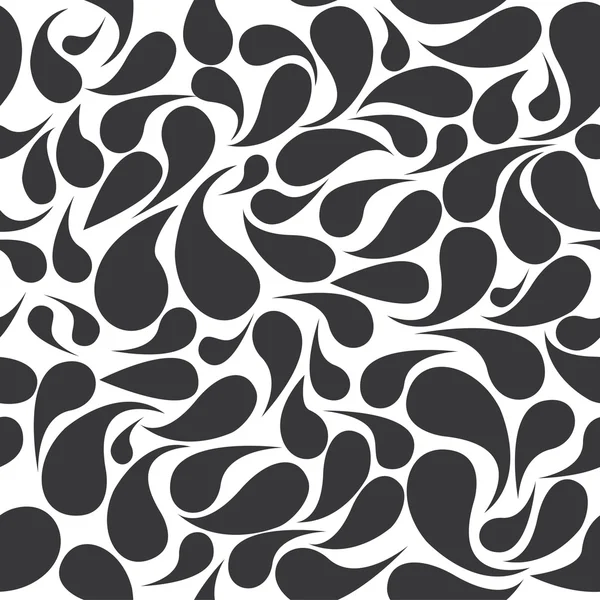 Seamless black and white vintage simple paisley pattern vector — Stock Vector