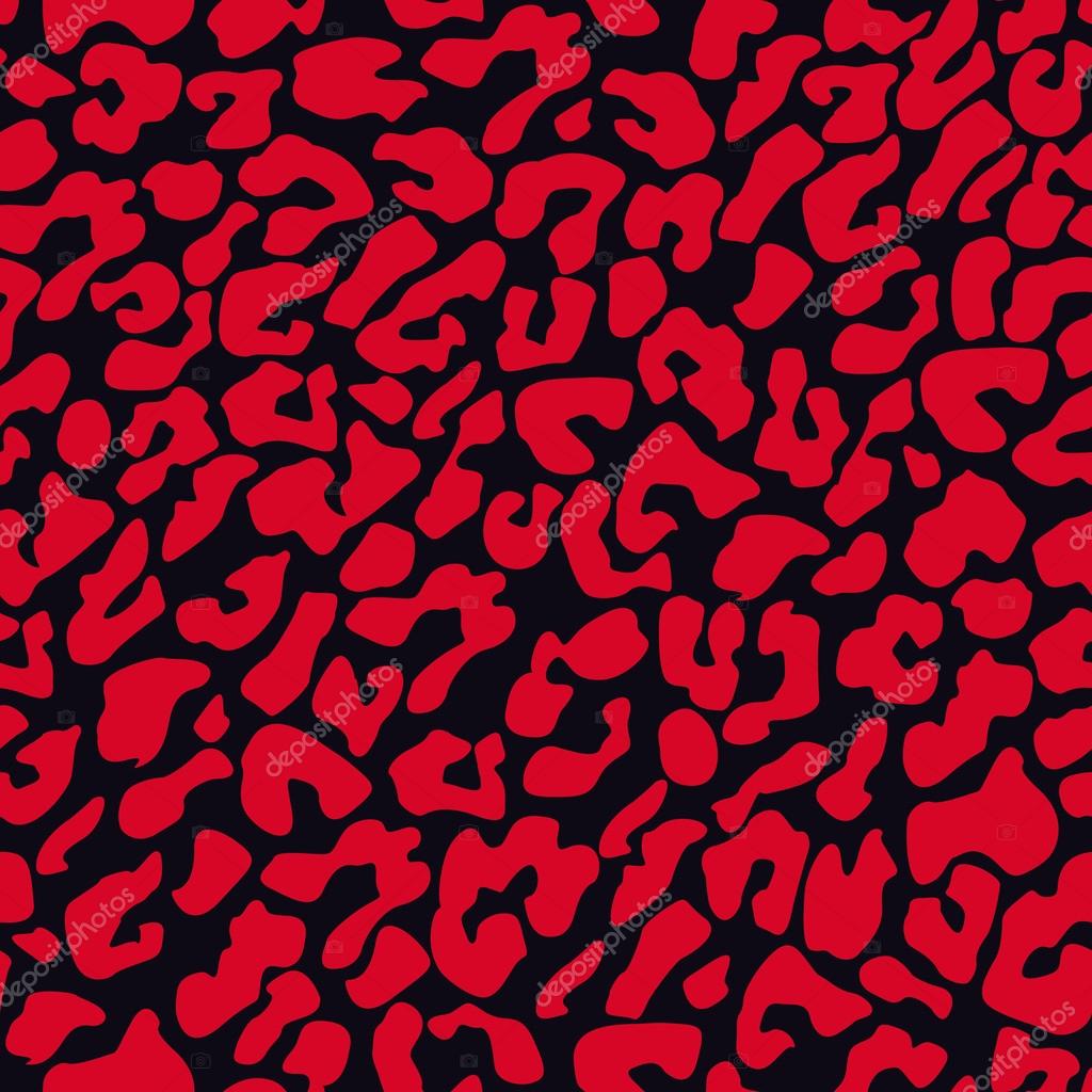 Seamless Red And Black Leopard Print Tileable Animal Pattern Vector Vector Image By C Picksell Vector Stock