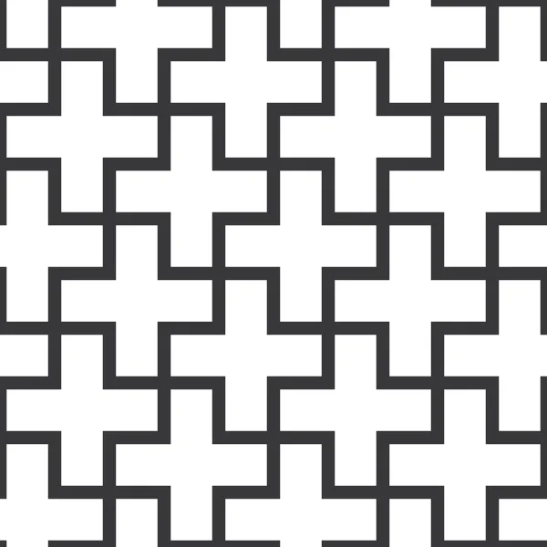 Sömlös svarta och vita vintage plus kontur mönster vektor — Stock vektor