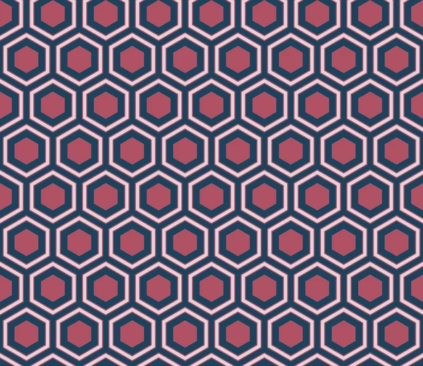 Seamless dark blue and burgundy honeycomb pattern vector — Stock Vector