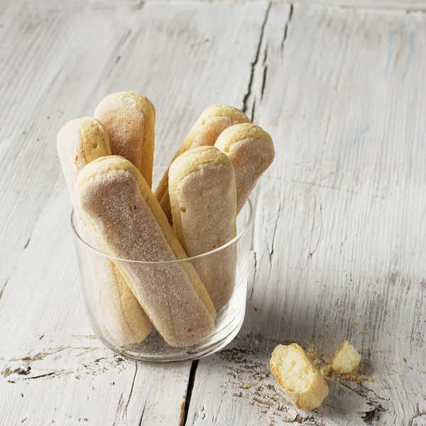 Biscotti Ladyfingers, Savoiardi, dolci pan di Spagna — Foto Stock