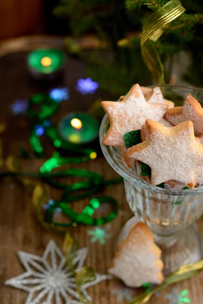 Kerstkoekjes in een glas — Stockfoto