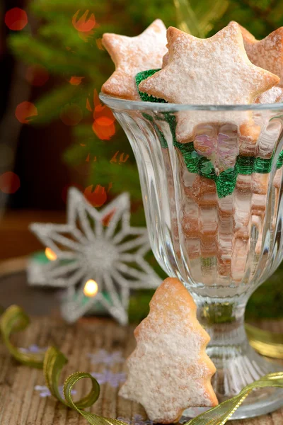 Christmas cookies in a glass — Stock Photo, Image