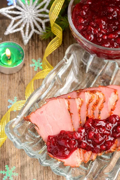 Carne com molho de cranberry — Fotografia de Stock