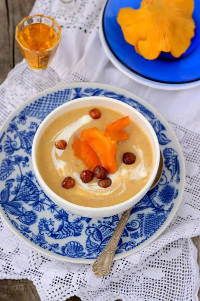 Chanterelle soup puree — Stock Photo, Image