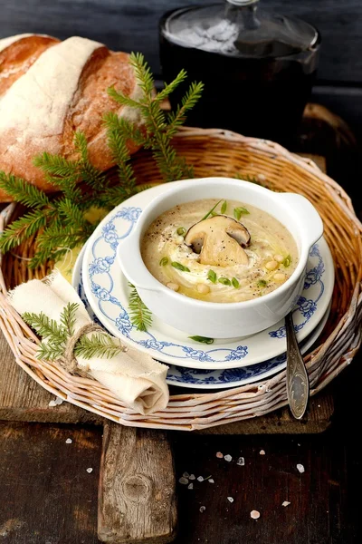 Soupe aux champignons d'automne — Photo