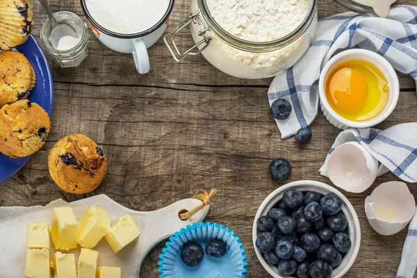 Baking ingredients for muffins — Stock Photo, Image