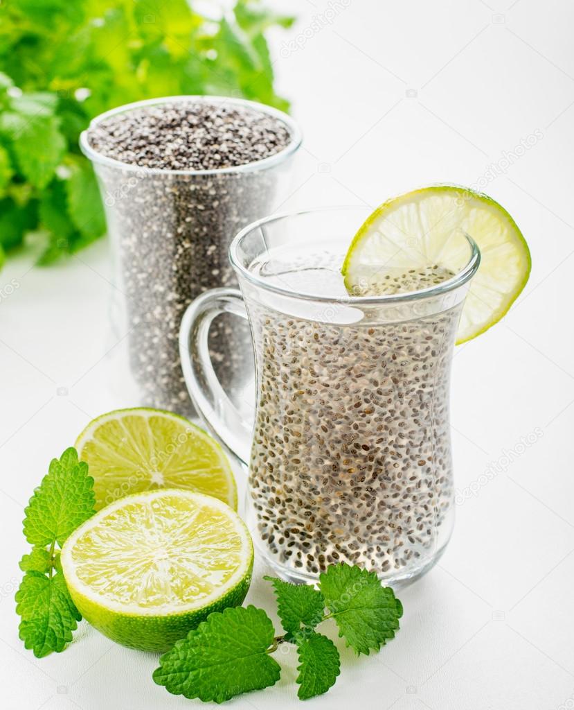 Chia seeds drink with water