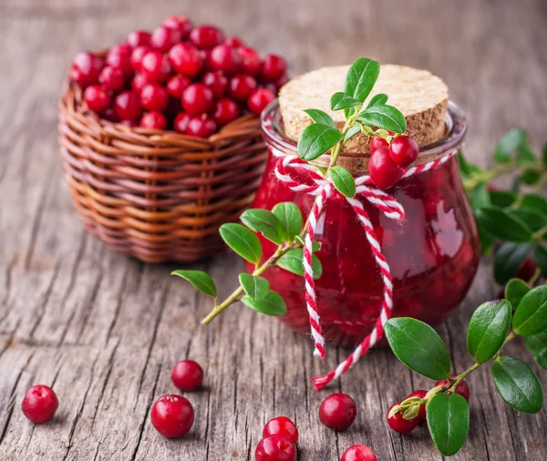 Portion of Cranberry Jam with fresh fruits