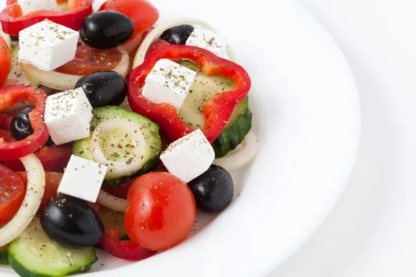 Греція салату на блюді білі — стокове фото