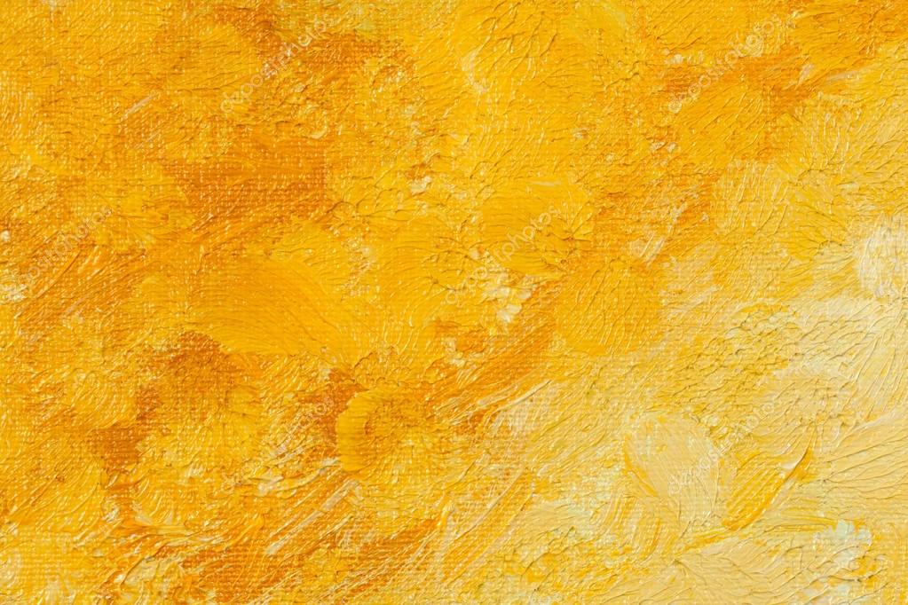 Abstract artistic yellow painted canvas background texture Stock Photo