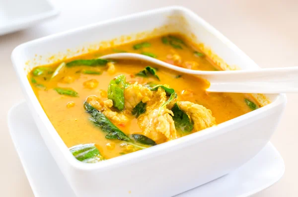 Thai yellow curry soup on table — Stock Photo, Image