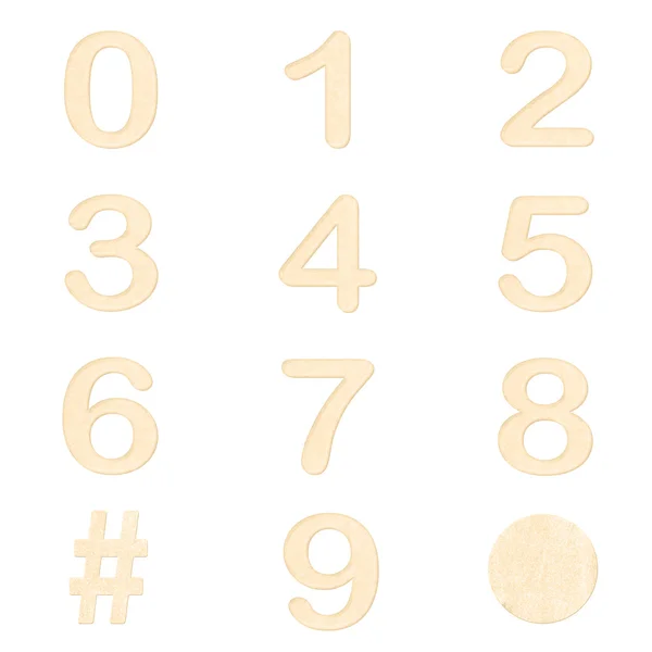 Conjunto de números de color beige —  Fotos de Stock