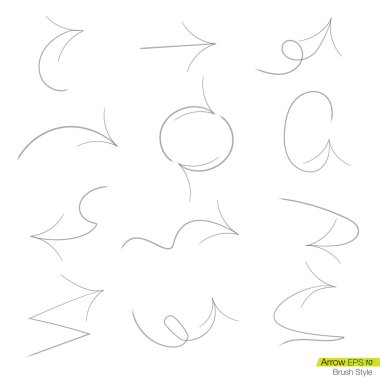 Dizi doodle kaba bursh okları, tasarım öğesi için iş pr