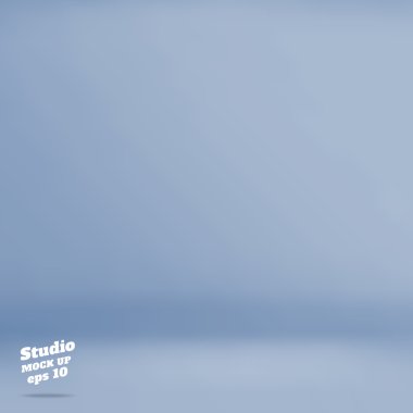 Boş pastel mavi gri Stüdyo Oda