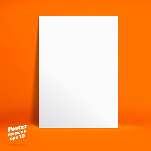 Vector : White paper poster