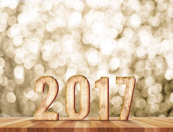 2017 año número de madera — Foto de Stock