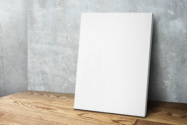 Blank white canvas frame