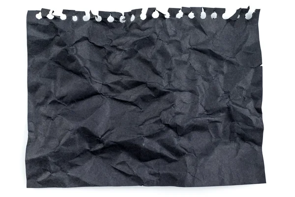 Black crumpled note paper — Stock Photo, Image