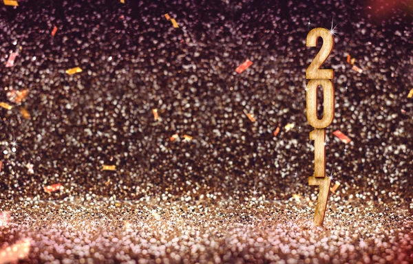Gelukkig nieuw 2017 jaar in vintage kleur abstract glitter achtergrond — Stockfoto