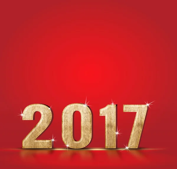 Wood 2017 new year number — Stock Photo, Image