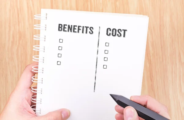 Benefits and cost word