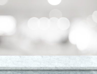 Boş beyaz mermer masa üstü  