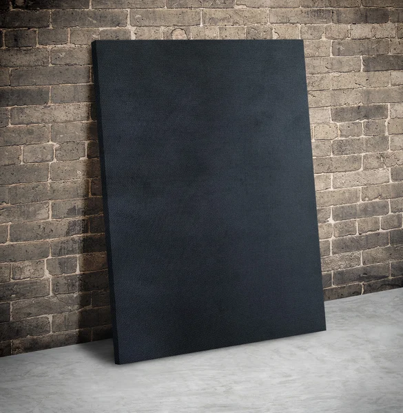 Cartel de tela negra en blanco — Foto de Stock