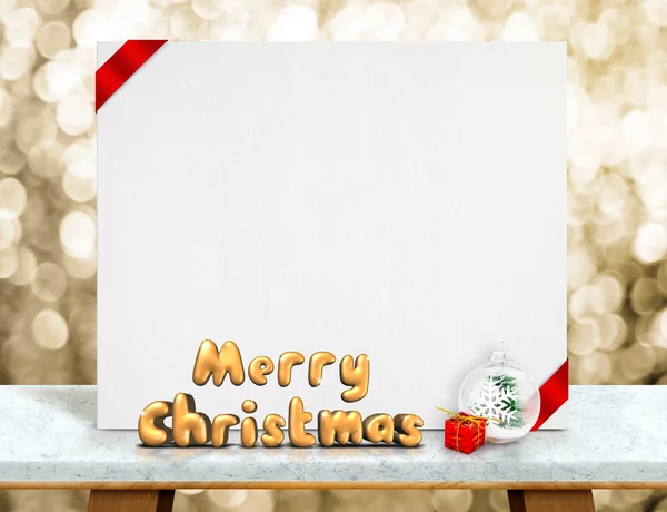 Merry Christmas 3d rendering xmas topun önünde beyaz c ile — Stok fotoğraf