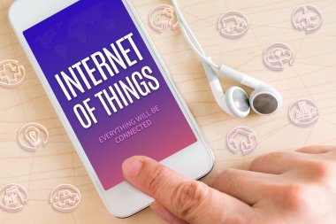 El dokunmatik akıllı telefon ve Internet şey (g/ç ile kulak telefon