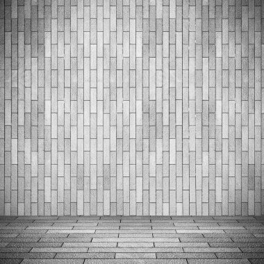 Tuğla Kiremit duvar ile boş iç perspektif
