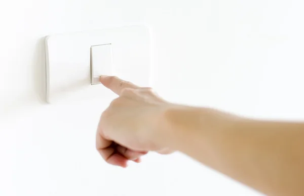 Pulse el dedo en el botón de luz —  Fotos de Stock