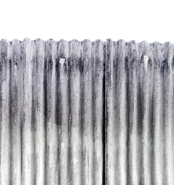 Fundo de textura de ferro galvanizado, fundo branco isolado — Fotografia de Stock