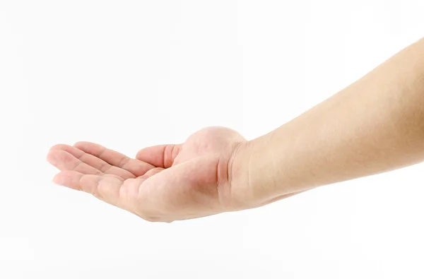 Mano abierta sobre fondo blanco — Foto de Stock