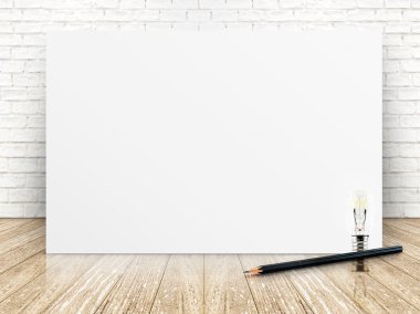 Beyaz tuğla duvar kağıdı poster