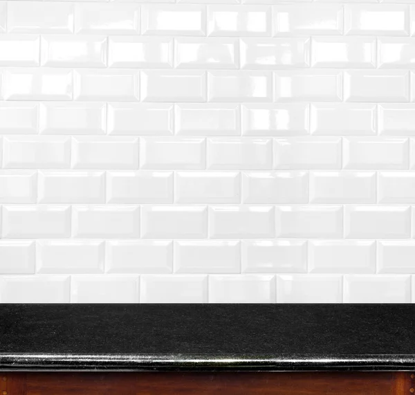 Ceramic tile brick wall in background — Stock Photo, Image