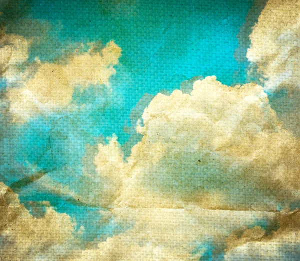 Cloud op oude verfrommeld papier achtergrond. — Stockfoto