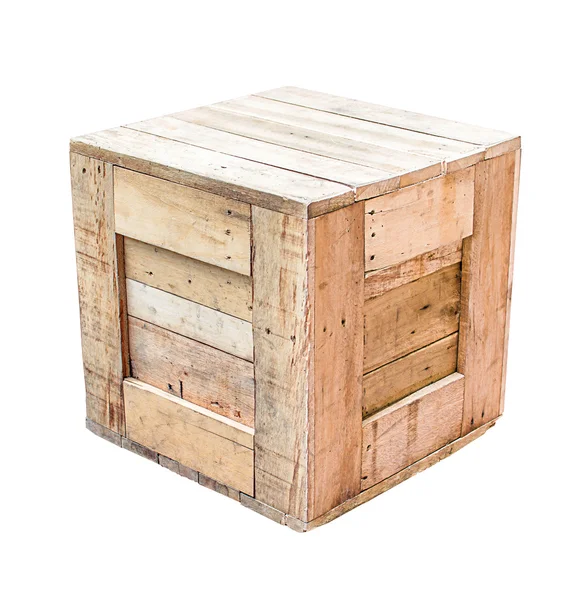 分離された木製ボックス — ストック写真