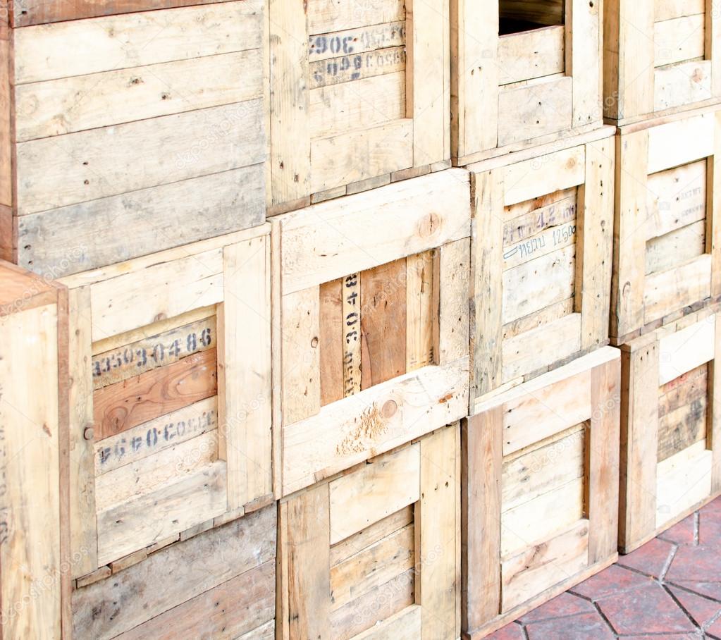  wooden crates stack wall