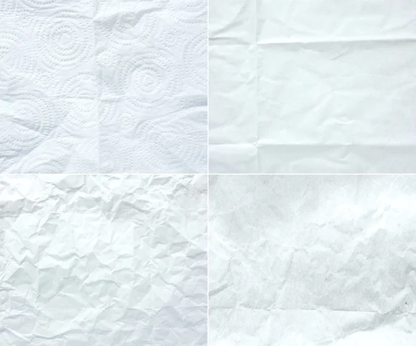 Collection de papier blanc ridé , — Photo