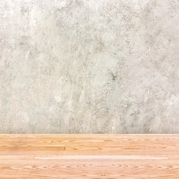 Pared de hormigón y mesa de madera , —  Fotos de Stock