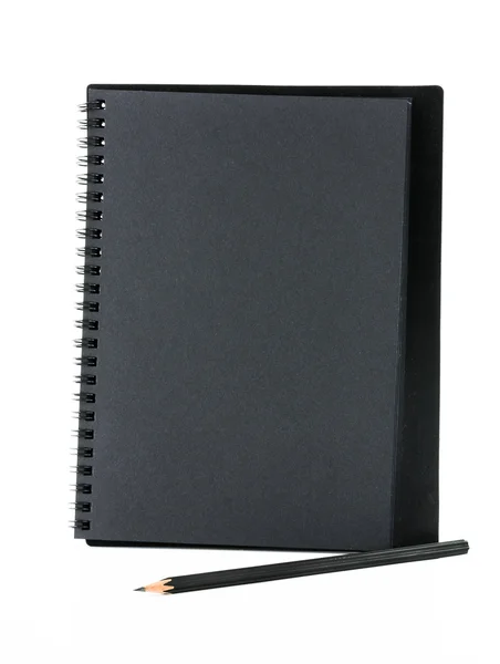 Cuaderno de papel negro — Foto de Stock