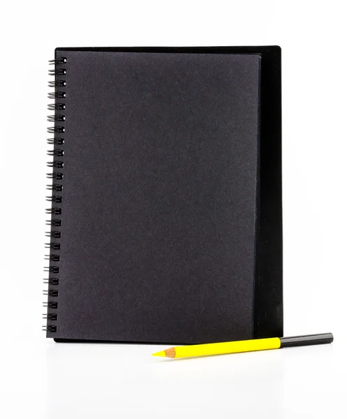 Cuaderno de papel negro — Foto de Stock