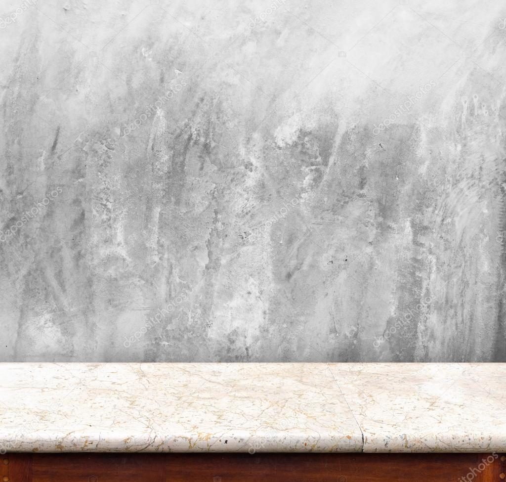 Marble table with Concrete wall