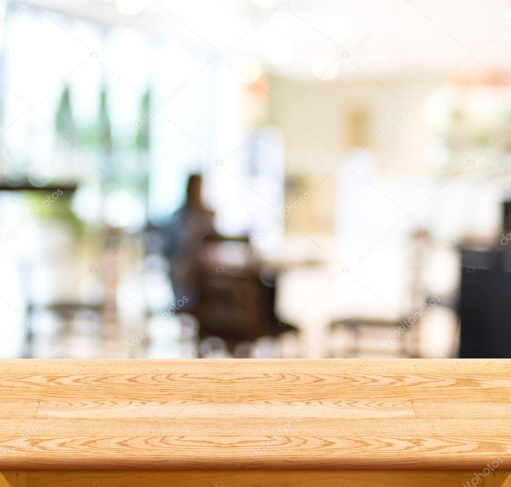 Empty wood table