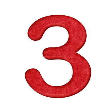 Red Number in Paper craft