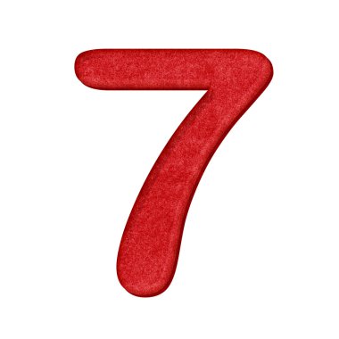 Red Number in Paper craft