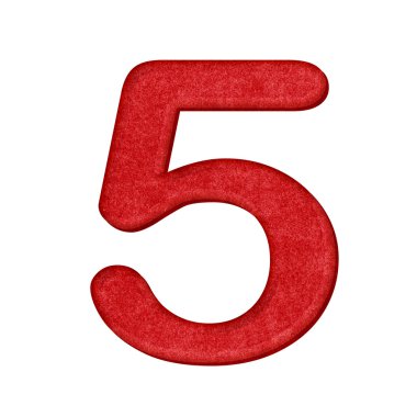 Red Number in Paper craft