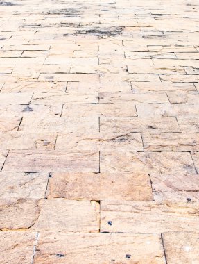 Sand stone brick perspective floor